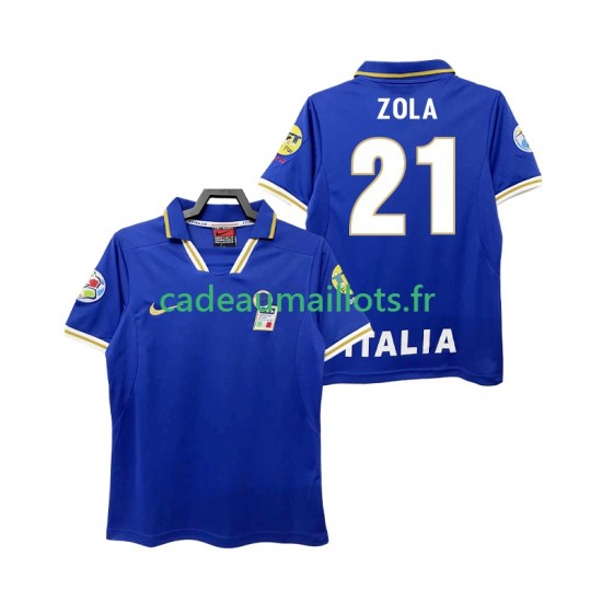 Italie Maillot avec flocage ZOLA 21 Rétro Domicile 1996 ,Homme MC Italie Maillot avec flocage ZOLA 21 Rétro Domicile 1996 ,Homme MC