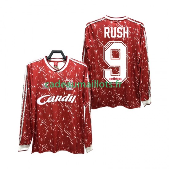 Liverpool Maillot avec flocage Rush 9 Rétro Domicile 1989 1991 ,Homme ML