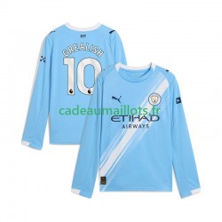 Manchester City Maillot avec flocage Jack Grealish 10 Domicile 2025-2026 ,Homme ML