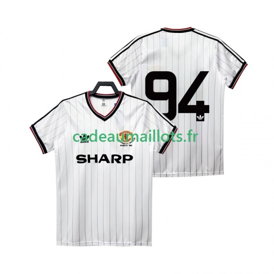 Manchester United Maillot avec flocage 94 Rétro Extérieur 1983 1984 ,Homme MC