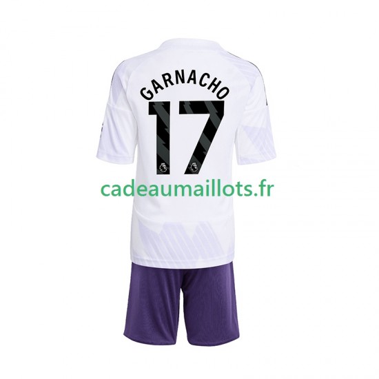 Manchester United Maillot avec flocage Alejandro Garnacho 17 Extérieur 2025-2026 ,Tenue Enfant MC