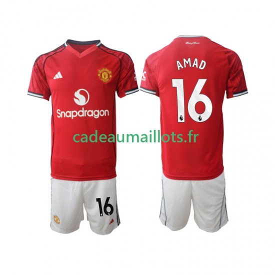 Manchester United Maillot avec flocage Amad Diallo 16 Domicile 2025-2026 ,Tenue Enfant MC