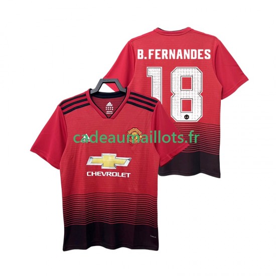 Manchester United Maillot avec flocage B.FERNANDES 18 Rétro Domicile 2018 2019 ,Homme MC
