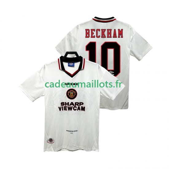 Manchester United Maillot avec flocage BECKEHAM 10 Rétro Extérieur 1996 2004 ,Homme MC