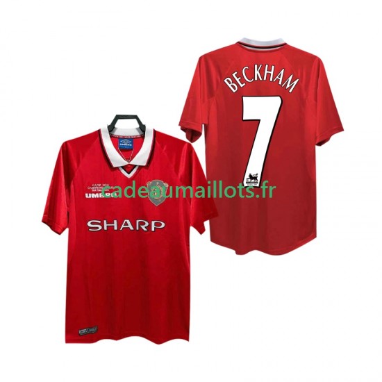 Manchester United Maillot avec flocage BECKHAM 7 Rétro Domicile 2002 2022 ,Homme MC
