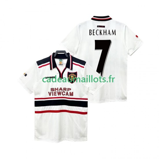 Manchester United Maillot avec flocage Beckham 7 Rétro Extérieur 1988 2002 ,Homme MC