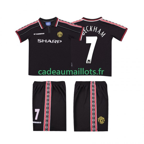 Manchester United Maillot avec flocage Beckham 7 Rétro Extérieur 1988 2002 ,Tenue Enfant MC