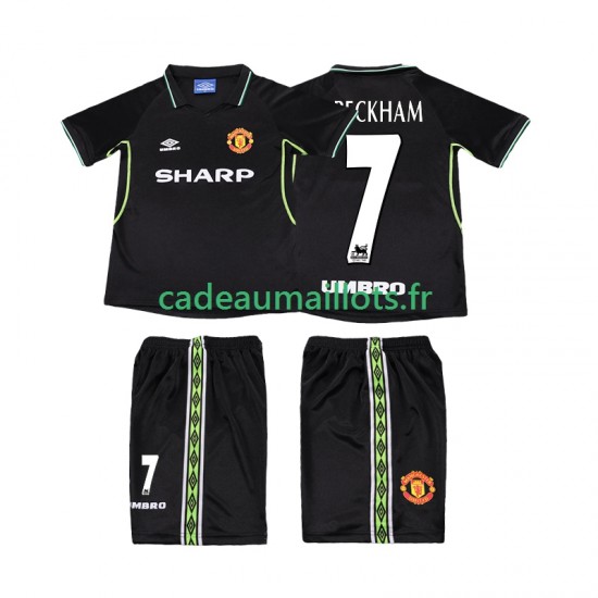 Manchester United Maillot avec flocage Beckham 7 Rétro 3ème 1988 2002 ,Tenue Enfant MC