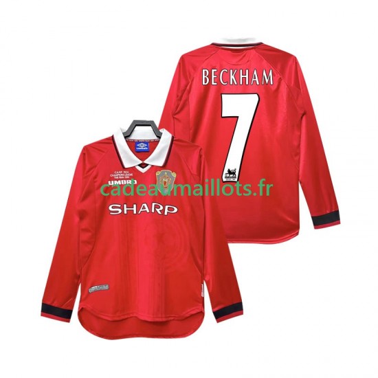 Manchester United Maillot avec flocage Beckham 7 Rétro Domicile 2002 2022 ,Homme ML