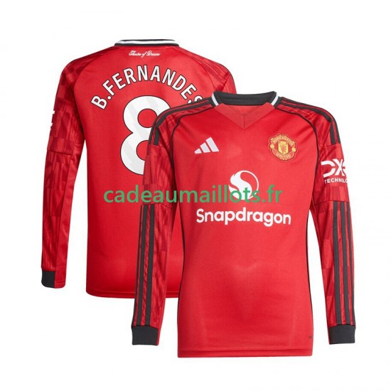 Manchester United Maillot avec flocage Bruno Fernandes 8 Domicile 2025-2026 ,Homme ML