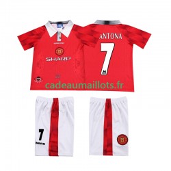 Manchester United Maillot avec flocage CANTONA 7 Rétro Domicile 1996 2004 ,Tenue Enfant MC