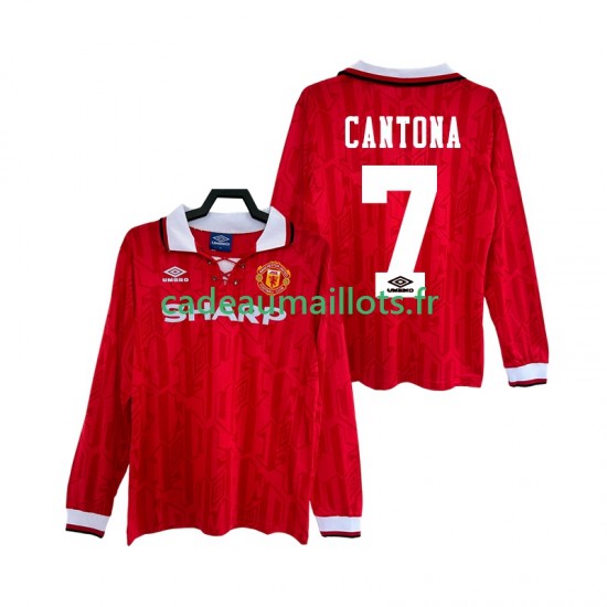 Manchester United Maillot avec flocage CANTONA 7 Rétro Domicile 1992 1994 ,Homme ML