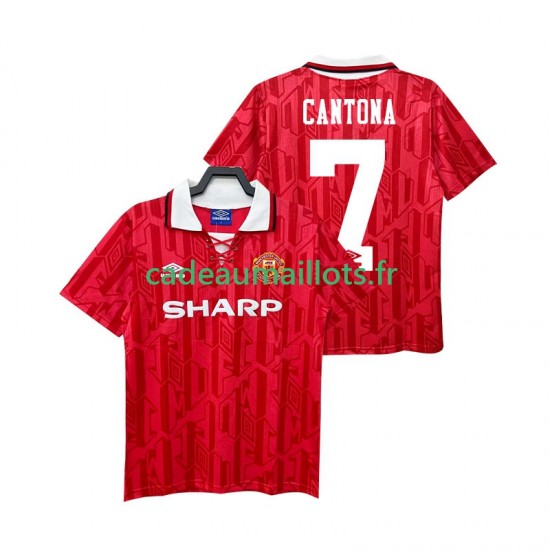 Manchester United Maillot avec flocage CANTONA 7 Rétro Domicile 1992 1994 ,Homme MC