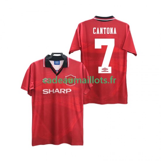 Manchester United Maillot avec flocage CANTONA 7 Rétro Domicile 1994 1996 ,Homme MC