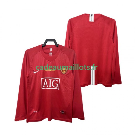 Manchester United Maillot avec flocage Champions League Rétro Domicile 2007 2008 ,Homme ML
