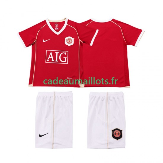 Manchester United Maillot avec flocage Rétro Domicile 2006 2007 ,Tenue Enfant MC