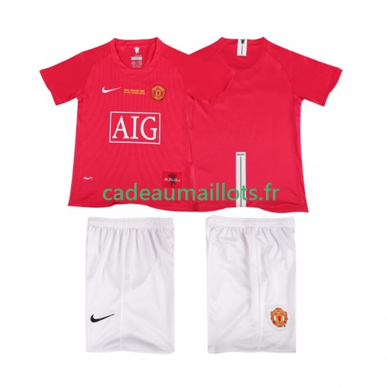 Manchester United Maillot avec flocage Champions League Rétro Domicile 2007 2008 ,Tenue Enfant MC