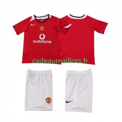 Manchester United Maillot avec flocage Rétro Domicile 1998 2006 ,Tenue Enfant MC