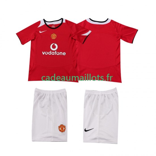 Manchester United Maillot avec flocage Rétro Domicile 1998 2006 ,Tenue Enfant MC