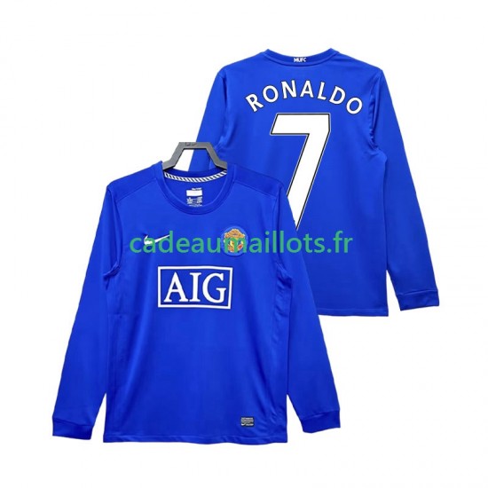 Manchester United Maillot avec flocage Cristiano Ronaldo 7 Rétro 3ème 2008 2009 ,Homme ML