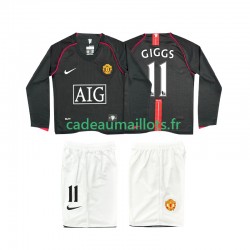 Manchester United Maillot avec flocage GIGGS 11 Rétro Extérieur 2007 2008 ,Tenue Enfant ML