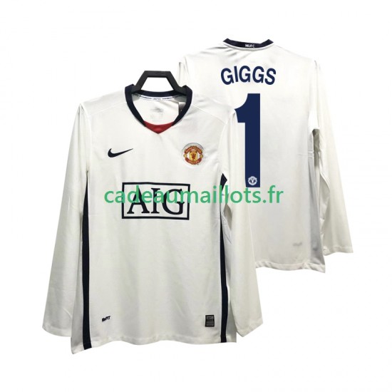 Manchester United Maillot avec flocage GIGGS 11 Premier League Rétro Extérieur 2008 2009 ,Homme ML