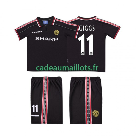 Manchester United Maillot avec flocage GIGGS 11 Rétro Extérieur 1988 2002 ,Tenue Enfant MC