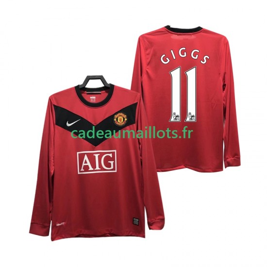 Manchester United Maillot avec flocage GIGGS 11 Rétro Domicile 2009 2010 ,Homme ML