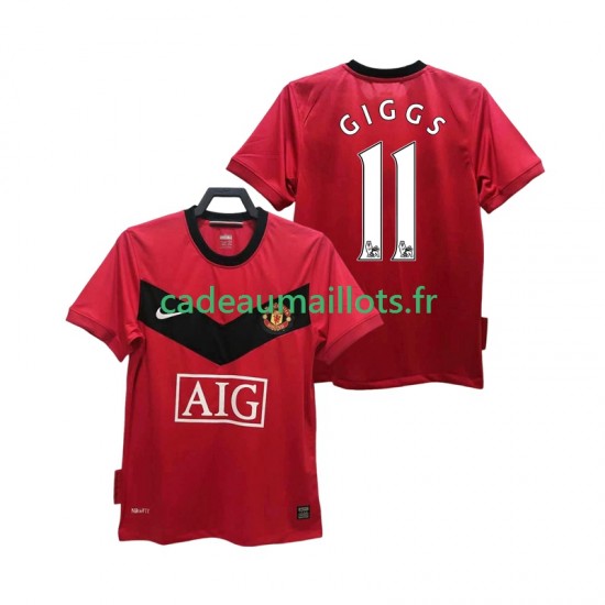 Manchester United Maillot avec flocage GIGGS 11 Rétro Domicile 2009 2010 ,Homme MC