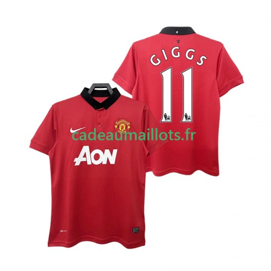 Manchester United Maillot avec flocage GIGGS 11 Rétro Domicile 2013 2014 ,Homme MC