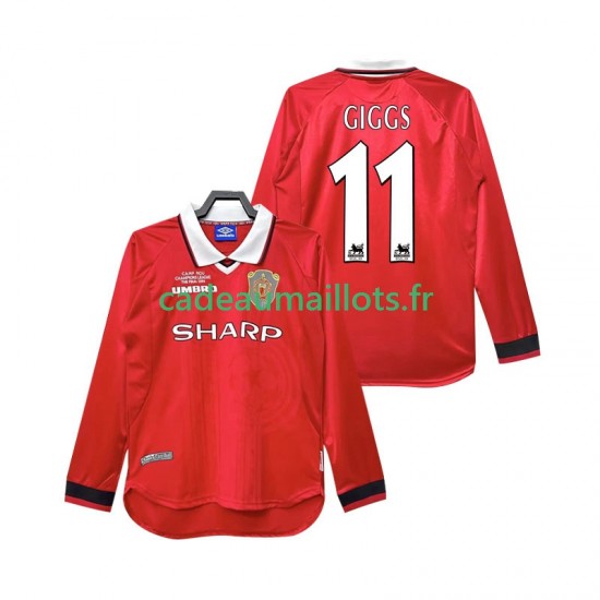 Manchester United Maillot avec flocage Giggs 11 Rétro Domicile 2002 2022 ,Homme ML