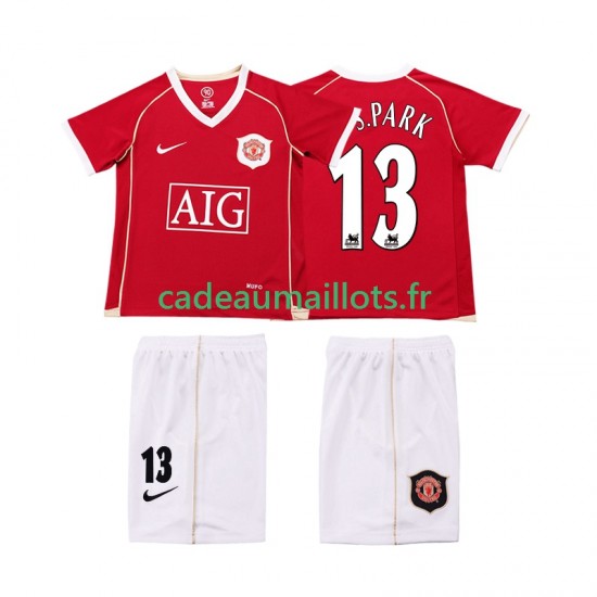 Manchester United Maillot avec flocage J.S.PARK 13 Rétro Domicile 2006 2007 ,Tenue Enfant MC