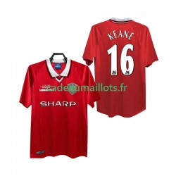 Manchester United Maillot avec flocage Keane 16 Rétro Domicile 2002 2022 ,Homme MC