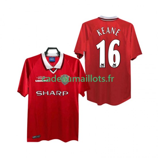 Manchester United Maillot avec flocage Keane 16 Rétro Domicile 2002 2022 ,Homme MC