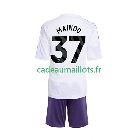 Manchester United Maillot avec flocage Kobbie Mainoo 37 Extérieur 2025-2026 ,Tenue Enfant MC