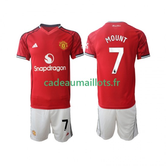 Manchester United Maillot avec flocage Mason Mount 7 Domicile 2025-2026 ,Tenue Enfant MC