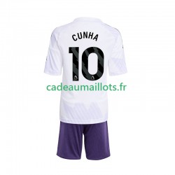 Manchester United Maillot avec flocage Matheus Cunha 10 Extérieur 2025-2026 ,Tenue Enfant MC Manchester United Maillot avec flocage Matheus Cunha 10 Extérieur 2025-2026 ,Tenue Enfant MC