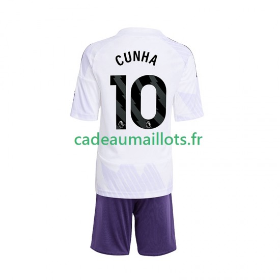 Manchester United Maillot avec flocage Matheus Cunha 10 Extérieur 2025-2026 ,Tenue Enfant MC