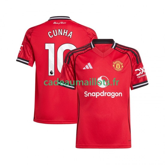 Manchester United Maillot avec flocage Matheus Cunha 10 Domicile 2025-2026 ,Homme MC