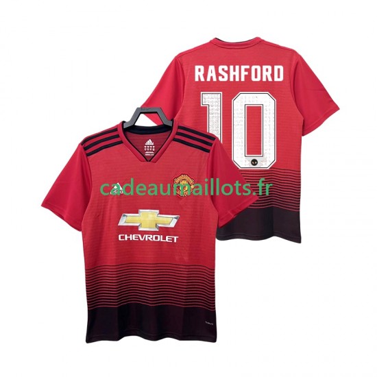 Manchester United Maillot avec flocage RASHFORD 10 Rétro Domicile 2018 2019 ,Homme MC