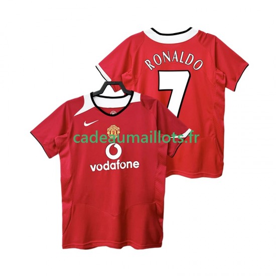 Manchester United Maillot avec flocage RONALDO 7 Rétro Domicile 1998 2006 ,Homme MC