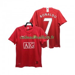 Manchester United Maillot avec flocage RONALDO 7 Premier League Rétro Domicile 2007 2008 ,Homme MC