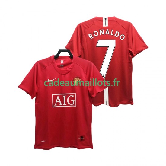 Manchester United Maillot avec flocage RONALDO 7 Premier League Rétro Domicile 2007 2008 ,Homme MC
