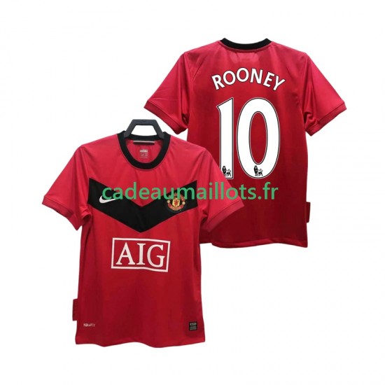 Manchester United Maillot avec flocage ROONEY 10 Rétro Domicile 2009 2010 ,Homme MC