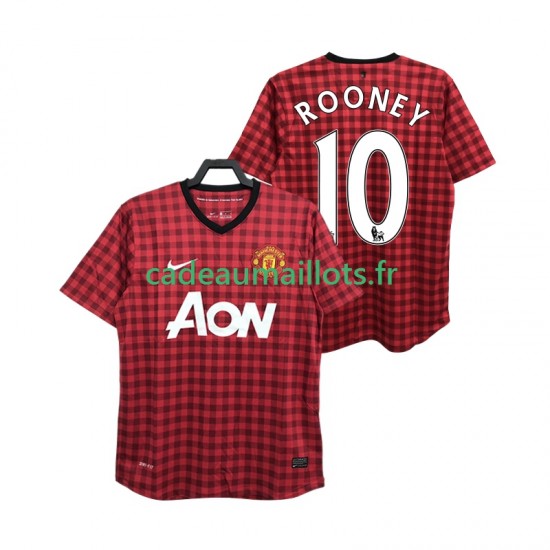 Manchester United Maillot avec flocage ROONEY 10 Rétro Domicile 2012 2013 ,Homme MC