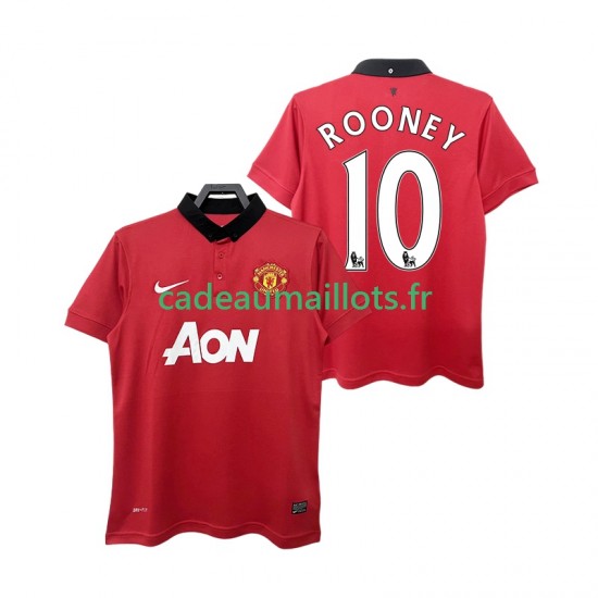 Manchester United Maillot avec flocage ROONEY 10 Rétro Domicile 2013 2014 ,Homme MC