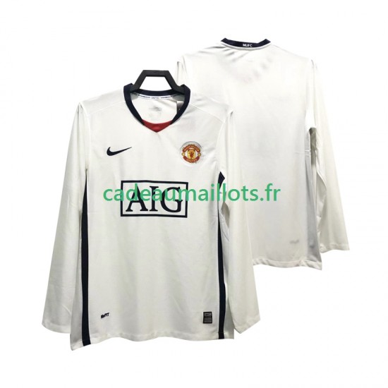 Manchester United Maillot avec flocage Premier League Rétro Extérieur 2008 2009 ,Homme ML