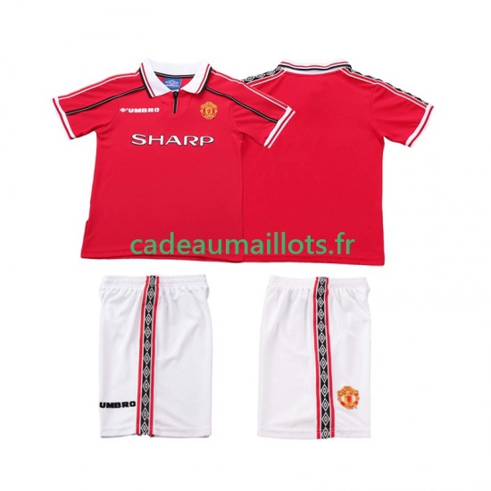 Manchester United Maillot avec flocage Rétro Domicile 1988 2002 ,Tenue Enfant MC
