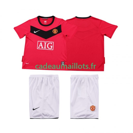 Manchester United Maillot avec flocage Rétro Domicile 2009 2010 ,Tenue Enfant MC