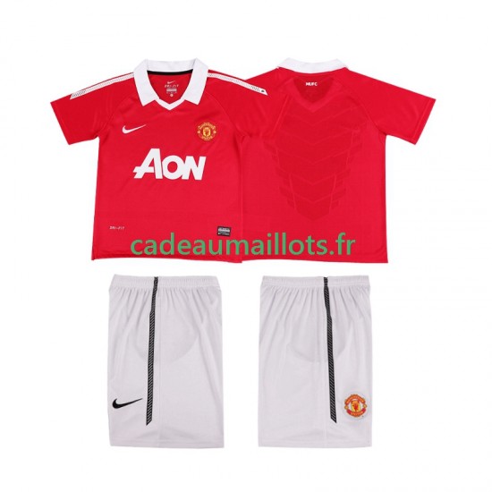 Manchester United Maillot avec flocage Rétro Domicile 2010 2011 ,Tenue Enfant MC